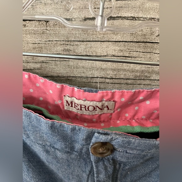 Merona blue chambray cotton shorts, size 14. - Picture 3 of 3